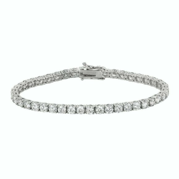 Morris & David Jewelry - 3.00 Carat Natural Diamond Tennis Bracelet G SI 14K White Gold
